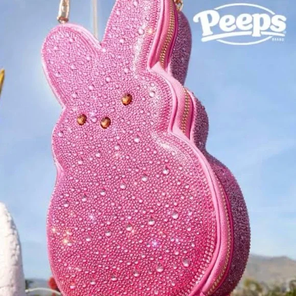 NWT - Betsey Johnson Pink Peeps Bedazzled Bunny Crossbody Bag - Picture 11 of 13
